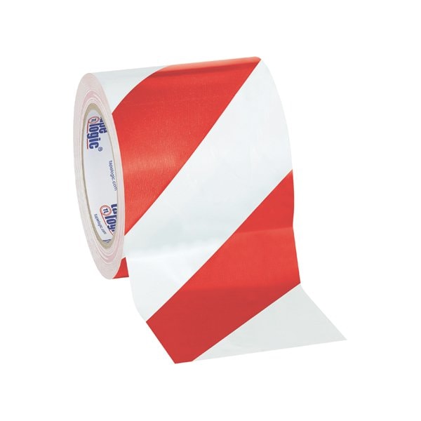 Tape Logic 4'' x 36 yds. Red/White Tape Logic Striped Vinyl Safety Tape, 12PK BUY00024517 - main